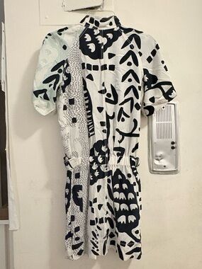 Diane Von Furstenberg Black and White Printed Mini Dress